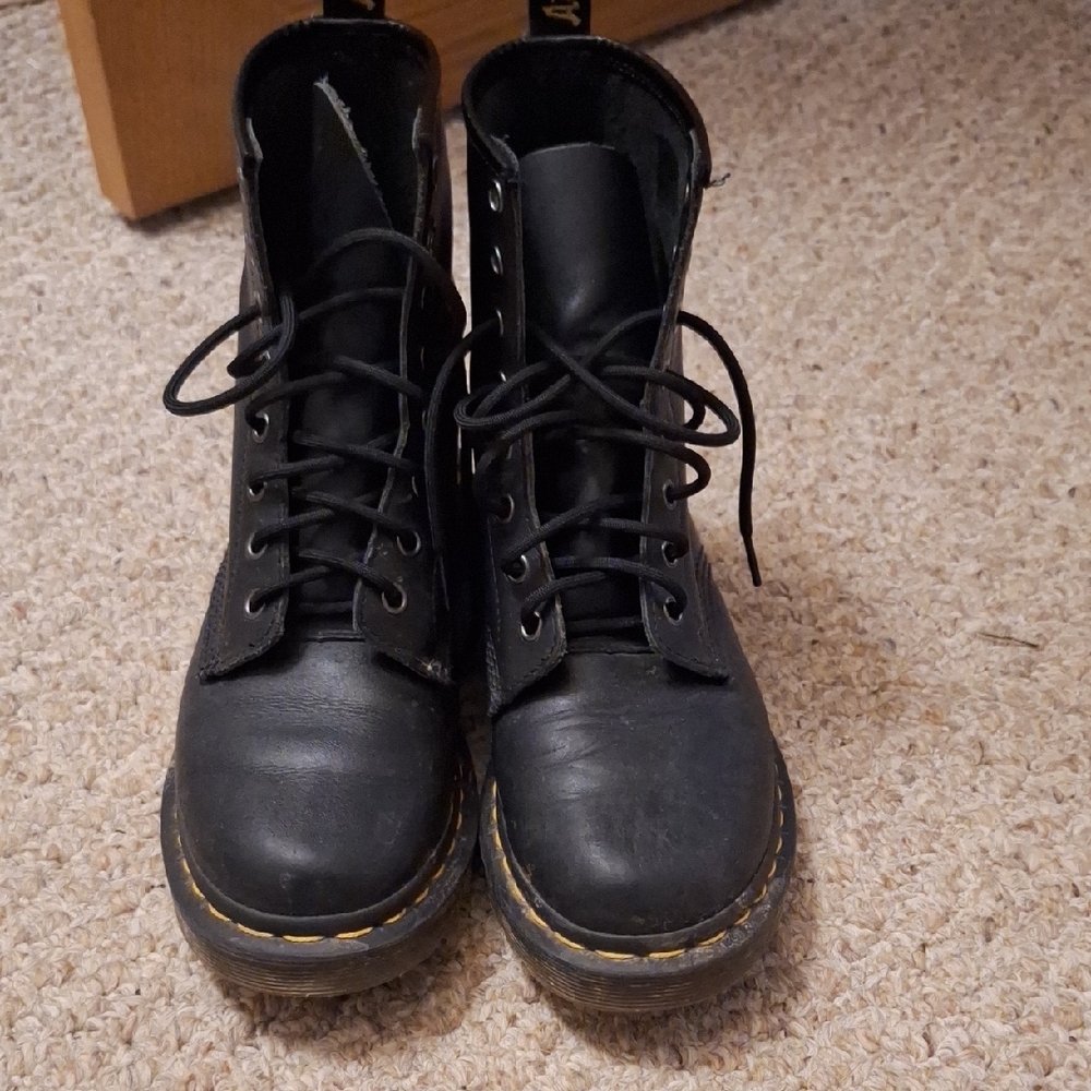 Dr. Martens Black Leather Lace-Up Boots